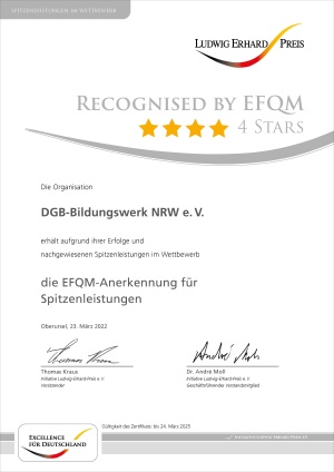 EFQM Zertifikat - vier Sterne